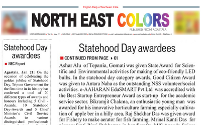 Statehood Day awardees – aAharan EduSMART Pvt. Ltd. (Best Startup Entrepreneur Award)