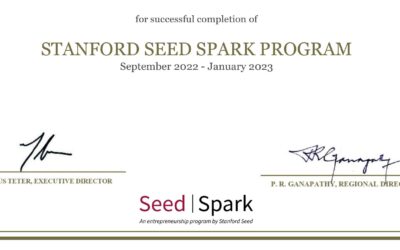 Successful completion of STANFORD SEED SPARK PROGRAM (September 2022 – January 2023)